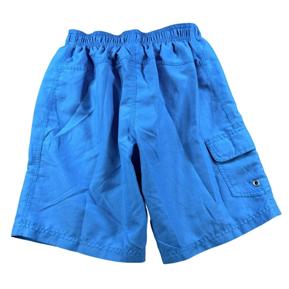 Surf Style Boys Board Shorts Cargo Pocket Size 10 Blue‎ Polyester Swim Trunks